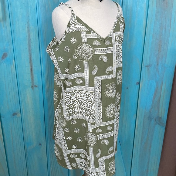 NWOT Shein Girl’s Olive Green/White Patterned Tunic Camisole -8/9Y - Picture 4 of 9